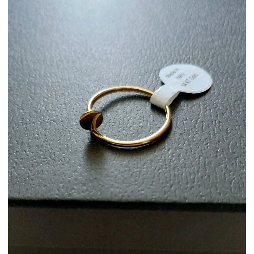 14K Yellow Gold Nail Head Band Ring Made In Italy Size 9 Brand New
